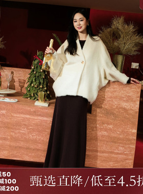 西町村屋气质简约艺术感摆裙女秋冬新款复古长款半身裙XX9D10503