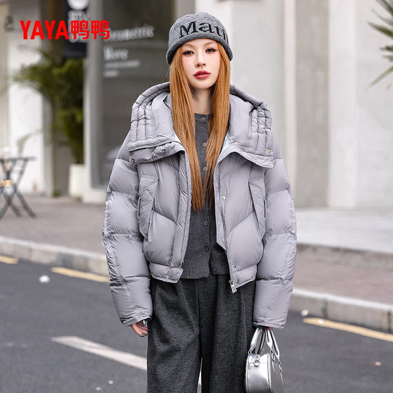 时尚简约欧货鸭鸭鸭鸭纯色短外套