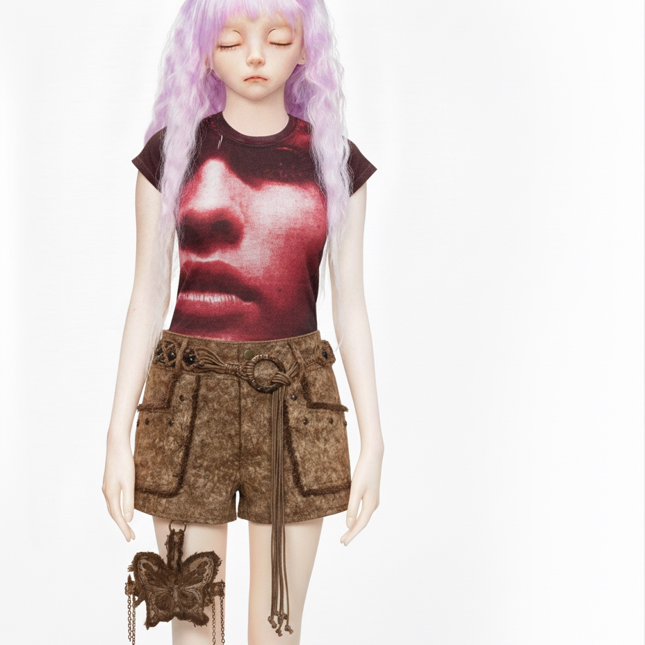 棱镜Prism 欧美街头Y2K暗黑系人像美式复古亚文化街头辣妹短袖T恤