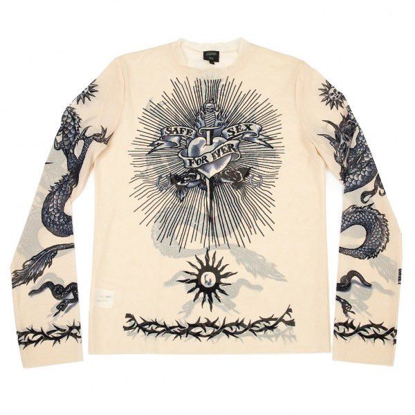 棱镜（Prism）复古刺青涂鸦潮流oldschool街头宽松质感长袖T恤