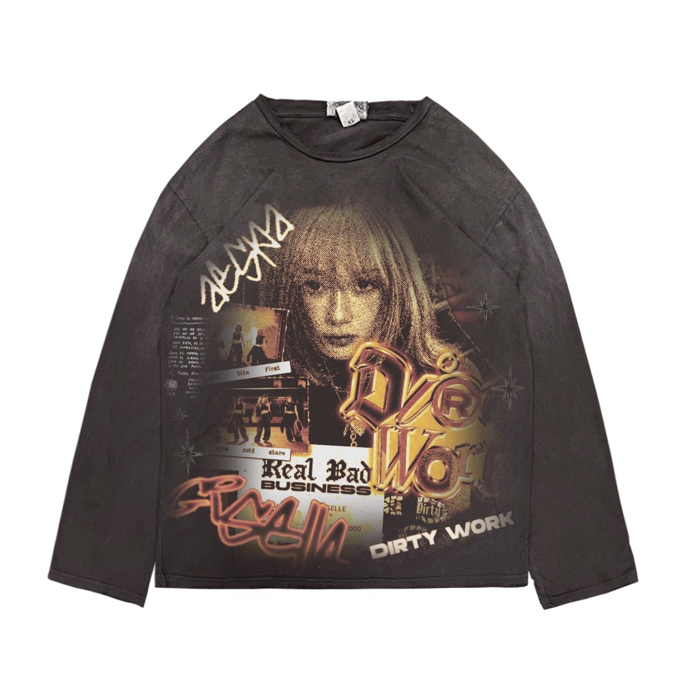 棱镜Prism 高街oldschool复古hiphop暗黑系人像Y2K复古长袖T恤