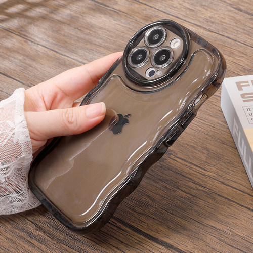 ins新款波浪气囊防摔适用苹果15手机壳iPhone13promax保护套硅胶12ProMax透明11外壳xs全包xr网红14pro高级感