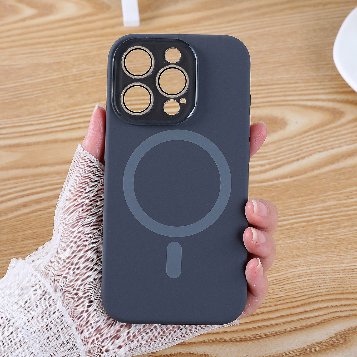 水晶护镜头视窗新款适用苹果15手机壳磁吸iPhone15Promax液态硅胶14Pro防摔保护套13全包带镜头膜12高级纯色