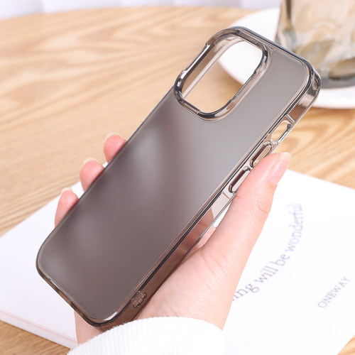 磨砂防指纹适用iphone15新款17promax手机壳玻璃苹果16简约13promax半透明12防爆防摔14plus高级感男女保护套