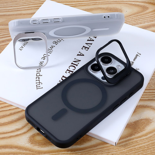 肤感磁吸镜头膜支架手机壳