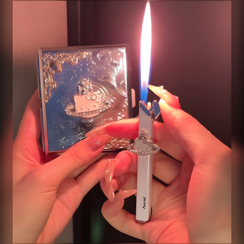 网红可爱KT猫手作充气打火机ins少女DIY送男友闺蜜创意节日礼物