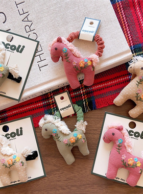 小动物儿童发圈儿童秋冬新款韩风布艺可爱女童头绳小马鸭嘴夹头饰