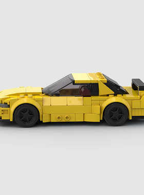 MOC国产小颗粒积木天际线 Skyline R32创意8格车男孩拼装玩具赛车