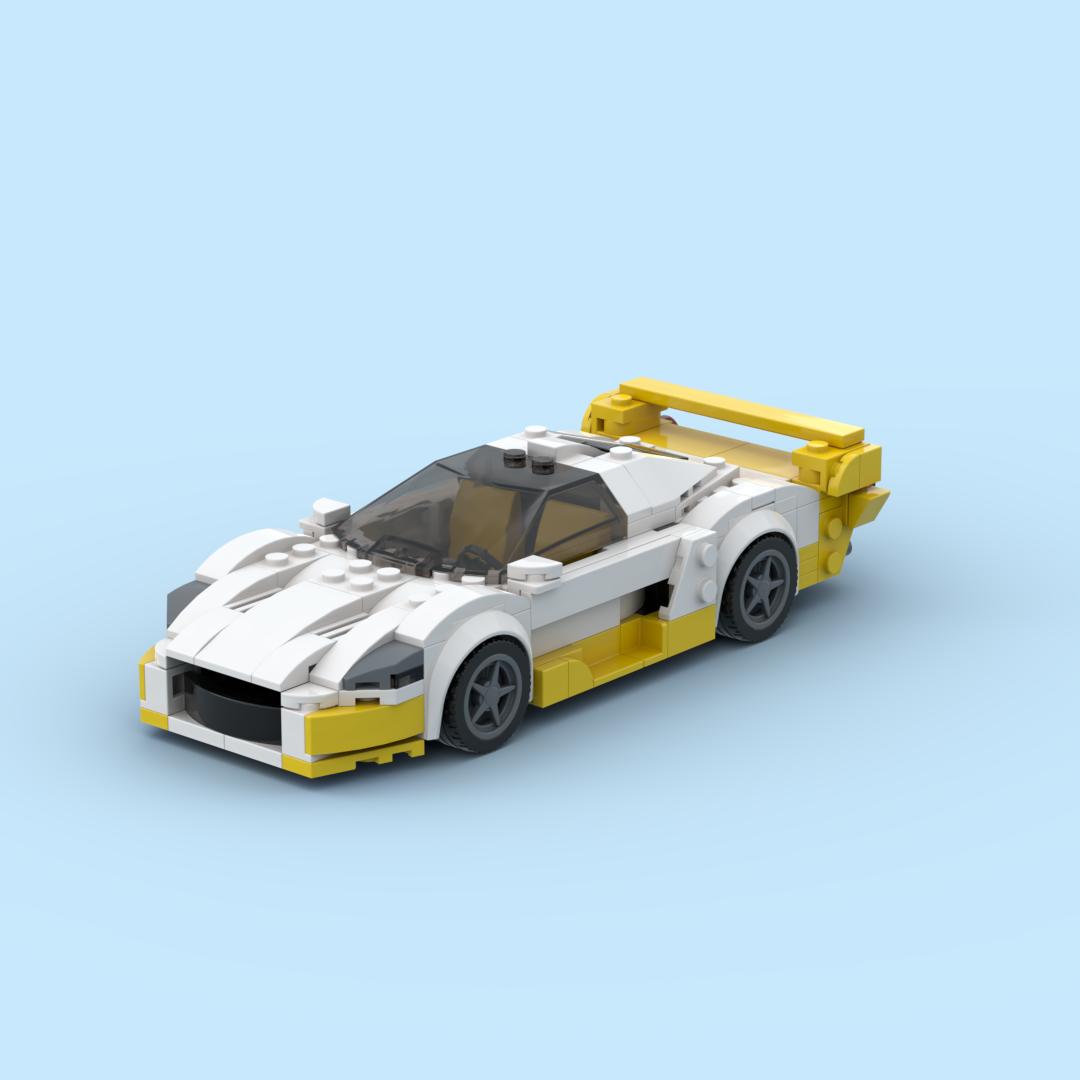 MOC小颗粒积木速度冠军玛莎拉蒂MC12赛车模型儿童益智汽车DIY玩具