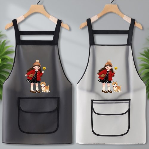 TPU透明防水小个子家用厨房围裙