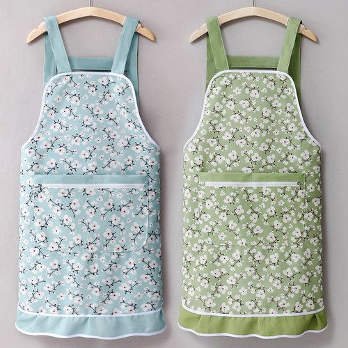 纯棉荷叶边夏季薄款围裙