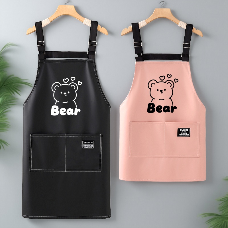 皮革围裙厨房家用托育园工作服时尚上班专用定制2025新款防水防油