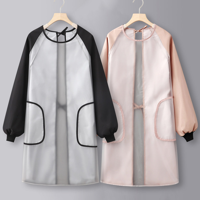 TPU长袖透明防水冬季罩衣围裙