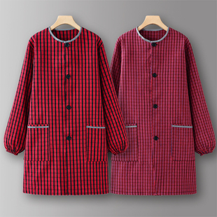 罩衣厨房家用质量好的长袖围裙女2026新款纯棉韩式夏季薄款工作女