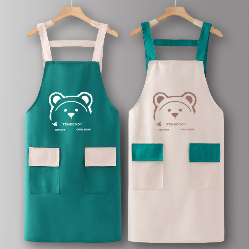 女帆布围裙厨房家用2026新款工作服定制logo印字时尚餐饮专用网红