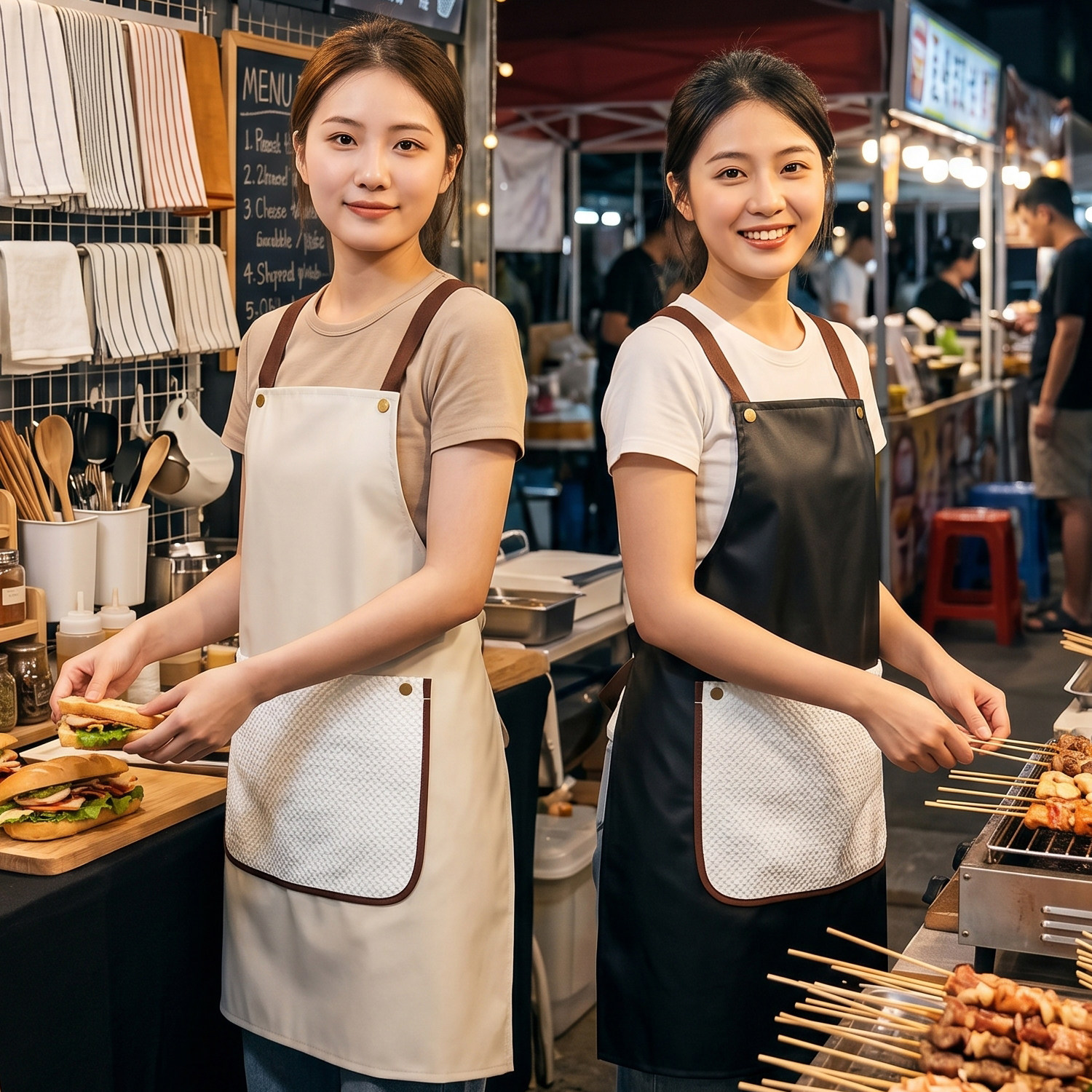 餐饮店定制logo防水防油围裙