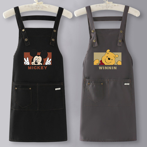 透气纯棉帆布围裙可调节洗士多