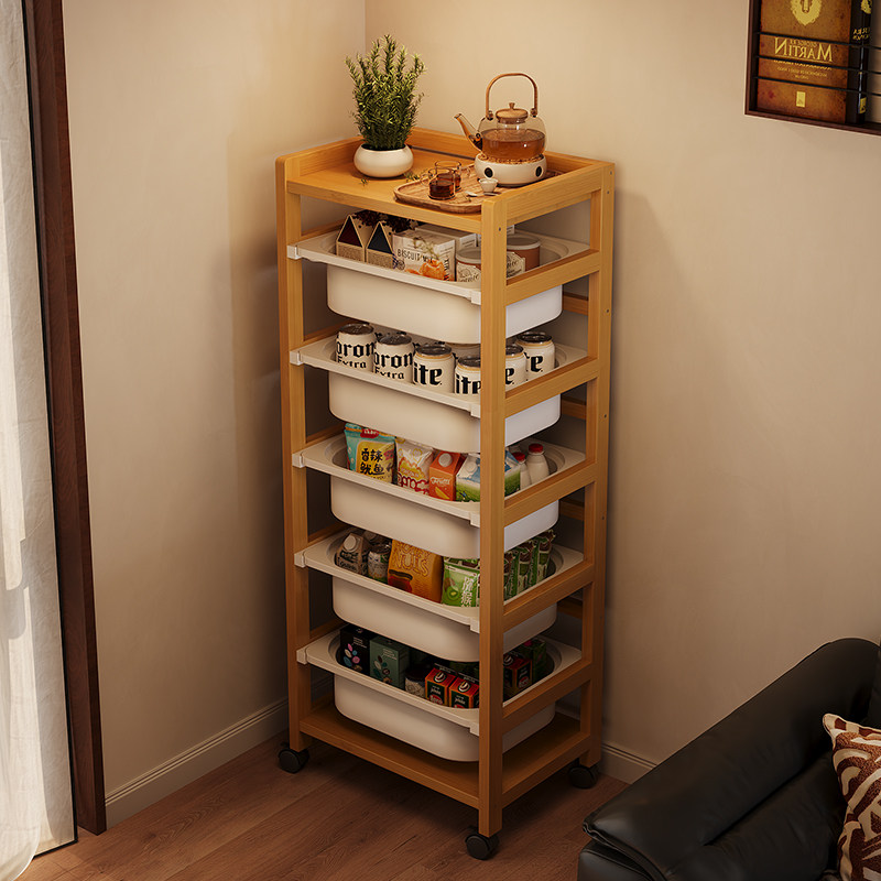 家用多层收纳手推车客厅小户型可移动厨房储物架带轮大容量置物架