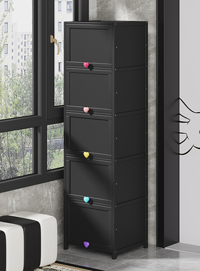 门口鞋柜室外过道电梯口家用入户门多层极窄高立式夹缝柜黑色鞋架