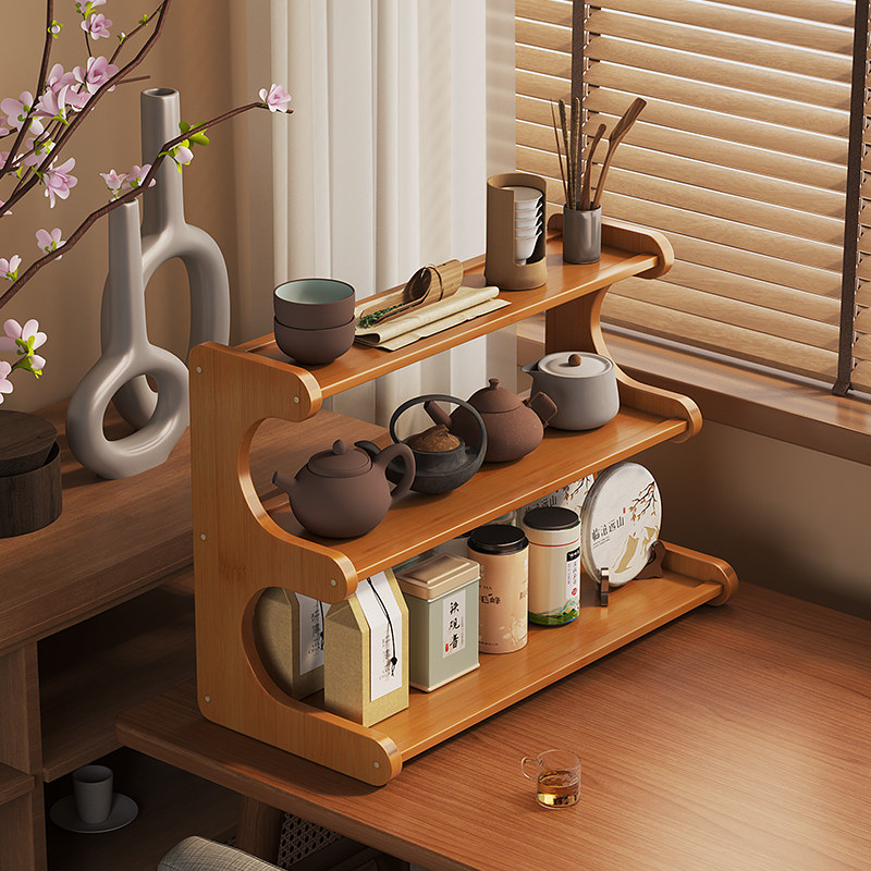 桌面杯子收纳多层置物架办公室桌上整理架餐桌台面小型水杯摆放架