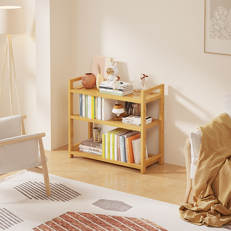 置物架多层收纳架客厅楠竹落地书架桌下小型茶叶架简约小户型窄形