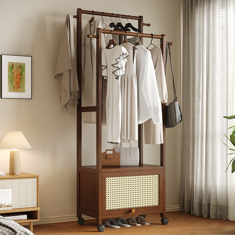 竹中生智多功能移动带轮衣帽架