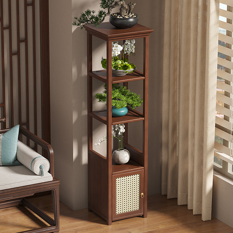 新中式花架落地式靠墙多层一体