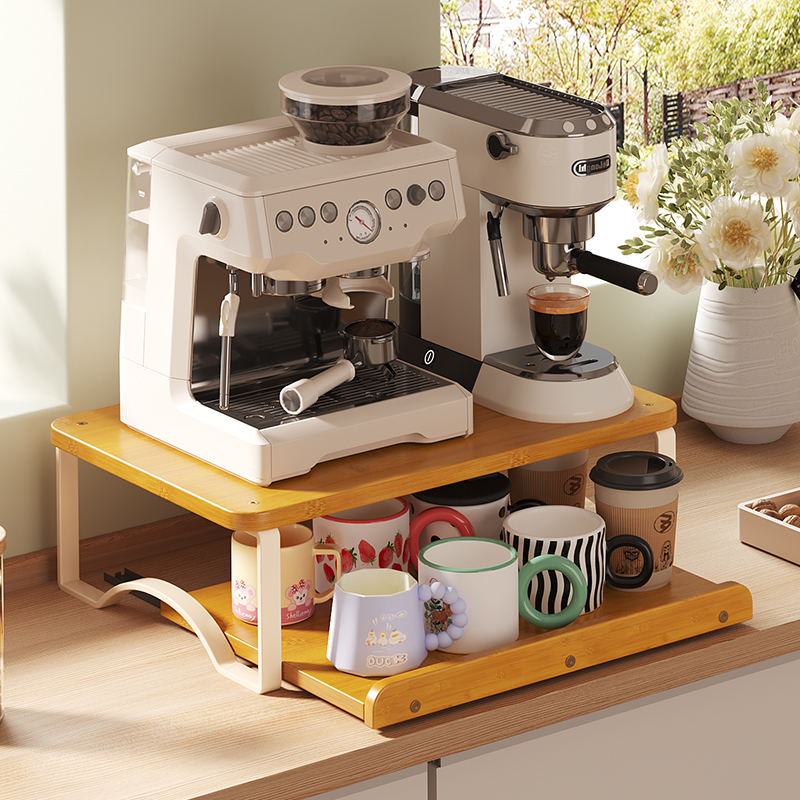 咖啡机台面置物架摆放台咖啡角吧台咖啡杯收纳架胶囊咖啡机增高架