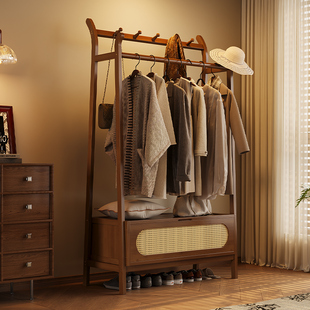 衣帽架落地卧室隔夜衣服收纳架子办公室用临时放衣服神器不占空间