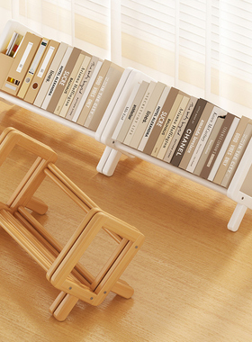 桌面小型书架竹书柜儿童简易收纳飘窗台置物架学生床头书桌上立架