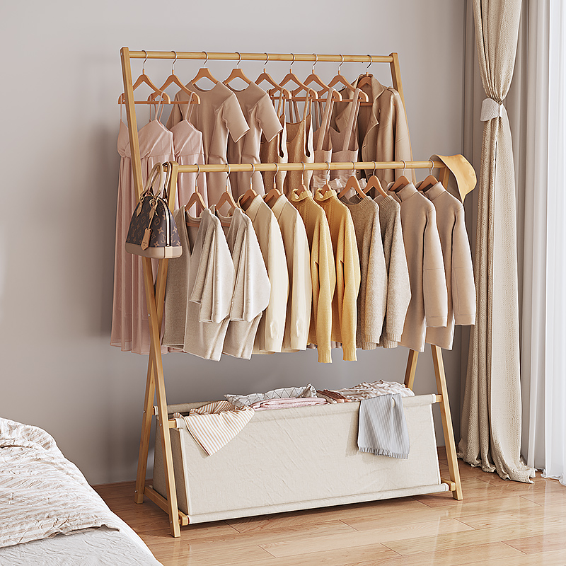 竹中生智楠竹双排挂衣衣帽架