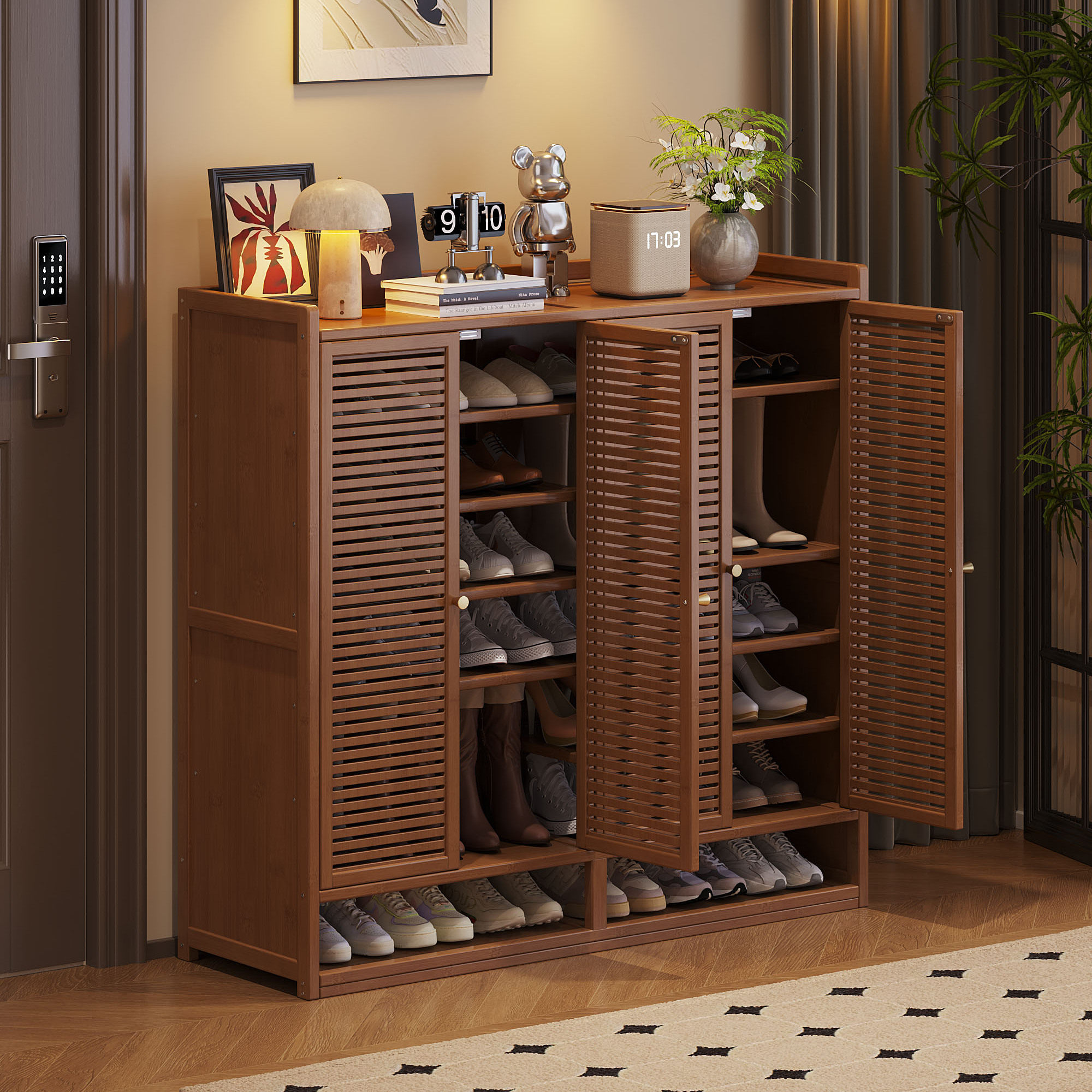 鞋架家用室内好看多层轻奢高级感防尘鞋柜简易带门入户门口置物架,住宅家具,鞋架,淘宝优惠券,粉丝福利购,淘宝优惠卷