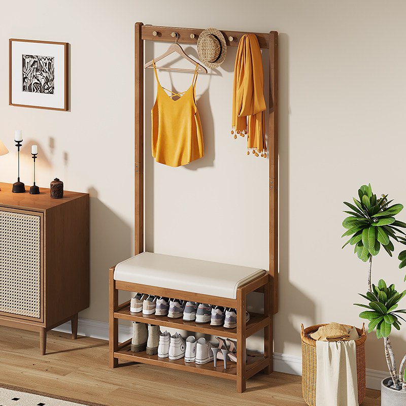 落地式衣帽架客厅玄关换鞋凳鞋柜一体多功能家用储物柜收纳挂衣架,住宅家具,衣帽架,淘宝优惠券,粉丝福利购,淘宝优惠卷