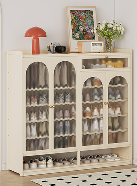 家用门口多层鞋架子入户门带门小鞋柜收纳柜一体靠墙楼道新款2025