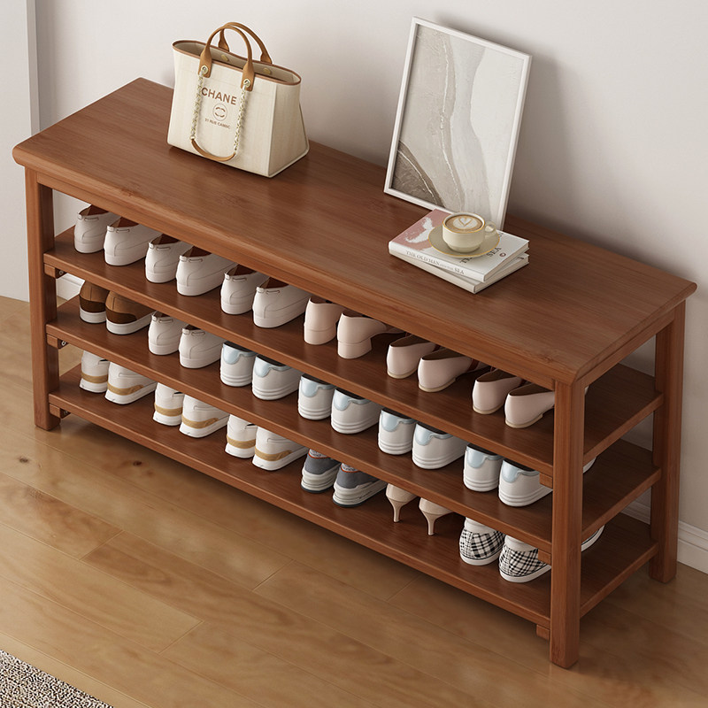 家用门口换鞋凳简易多层鞋架落地可坐长凳子鞋柜省空间收纳置物竹,住宅家具,鞋架,淘宝优惠券,粉丝福利购,淘宝优惠卷