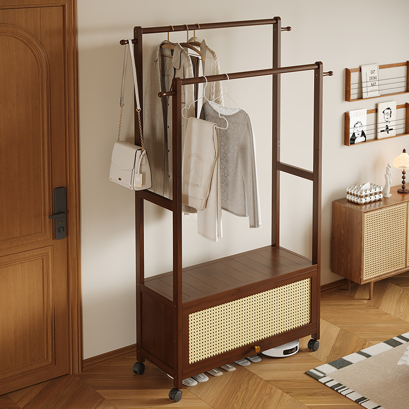 衣架落地卧室挂衣架家用衣帽架室内挂衣服架子可移动晾衣架置物架