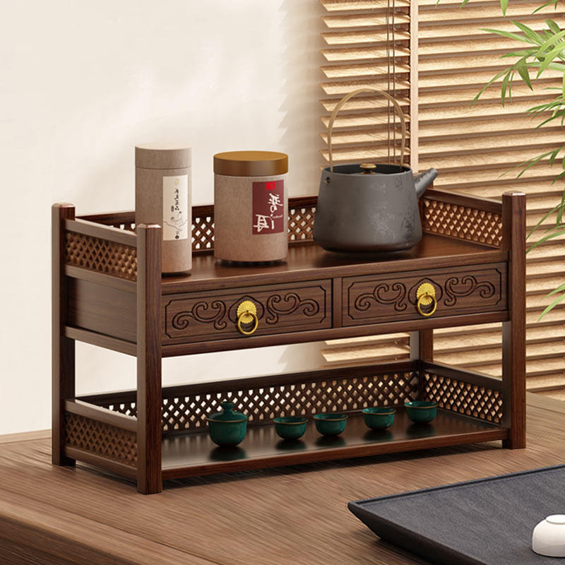 桌面迷你置物架小型博古架茶杯架实木茶具展示架仿古收纳陈列架子,餐饮具,茶具架,淘宝优惠券,粉丝福利购,淘宝优惠卷