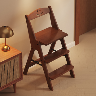 可折叠梯凳多功能登高取物梯子凳子两用踩高阶梯凳中式风吧台凳子