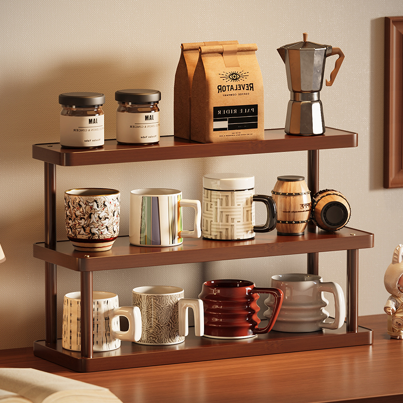 咖啡杯置物架多层防潮收纳架