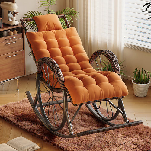 家用阳台休闲摇椅老人午睡结实新款2025藤椅单人逍遥游客厅沙发椅