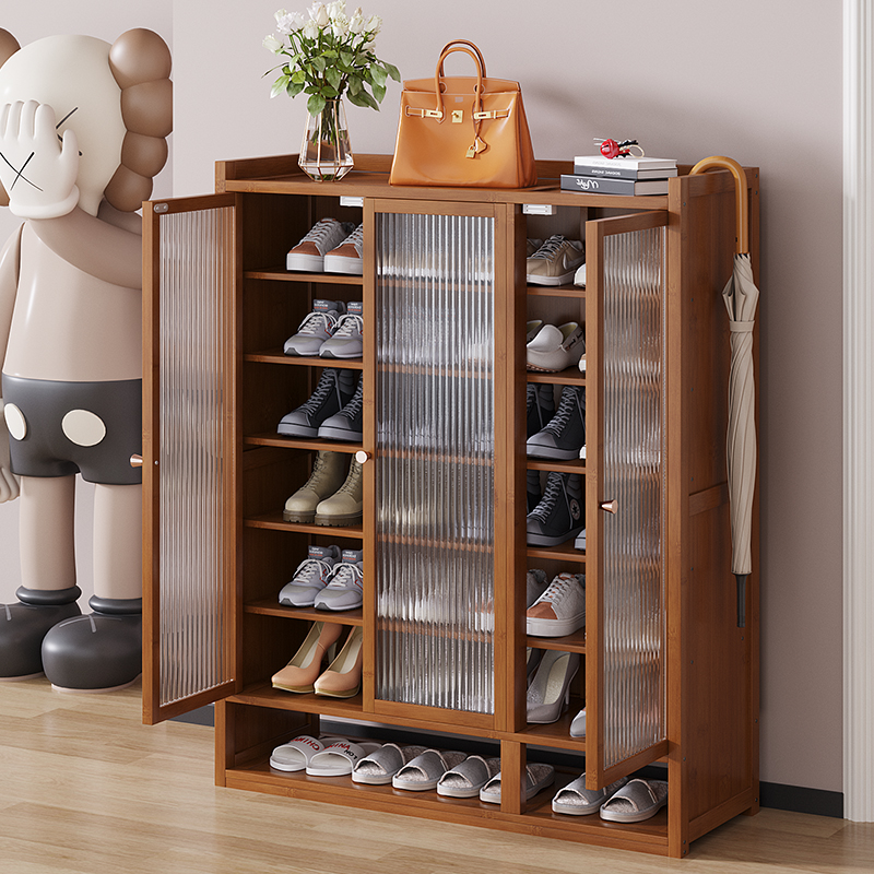 竹中生智现代楠竹长虹门鞋架