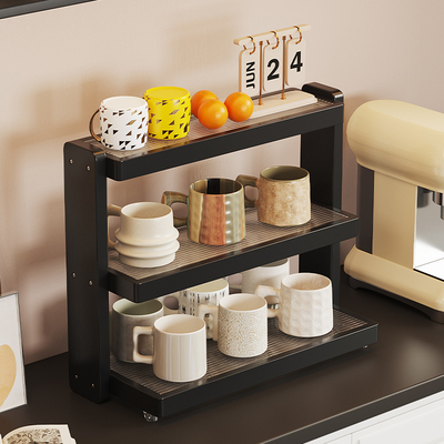 桌面上杯架展示架杯子收纳置物架多层餐桌台面咖啡角水杯亚克力架