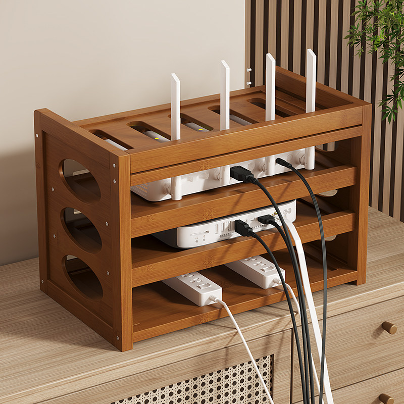 wifi路由器收纳盒子放置架电视机顶盒隐藏置物架插座宽带整理神器
