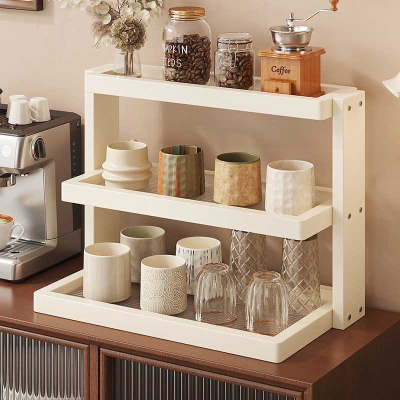 桌面置物架多层水杯收纳架小型马克杯展示架办公室台面整理零食架