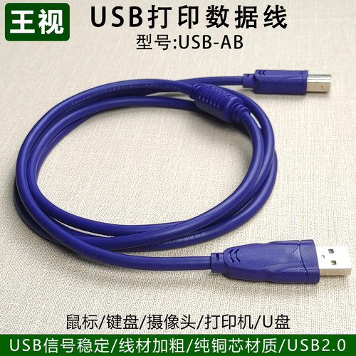 王视USB打印线手机数据线