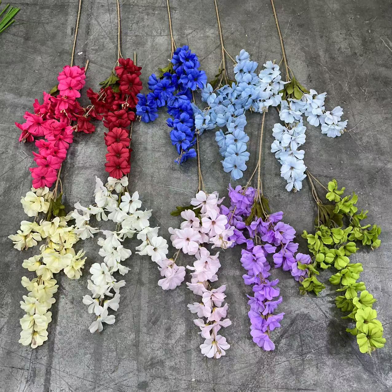 高枝情人塔仿真花绿植婚庆酒店装饰花绢花假花飞燕草情人塔