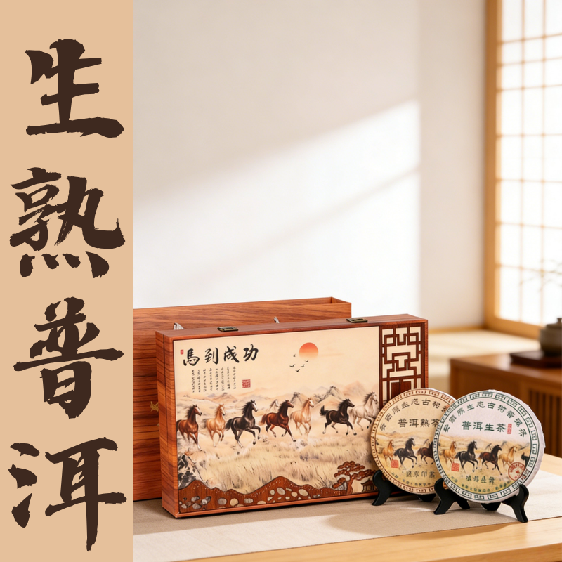 云南普洱茶普洱茶饼普洱熟茶云南普洱普洱生茶礼盒装