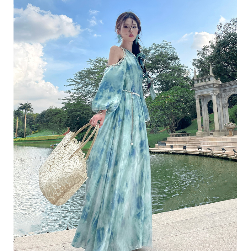 《珍珠冒险家》法式晕染时尚A型大裙摆连衣裙彼得潘大叔