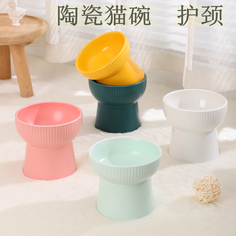 黑色陶瓷猫碗可爱猫咪猫