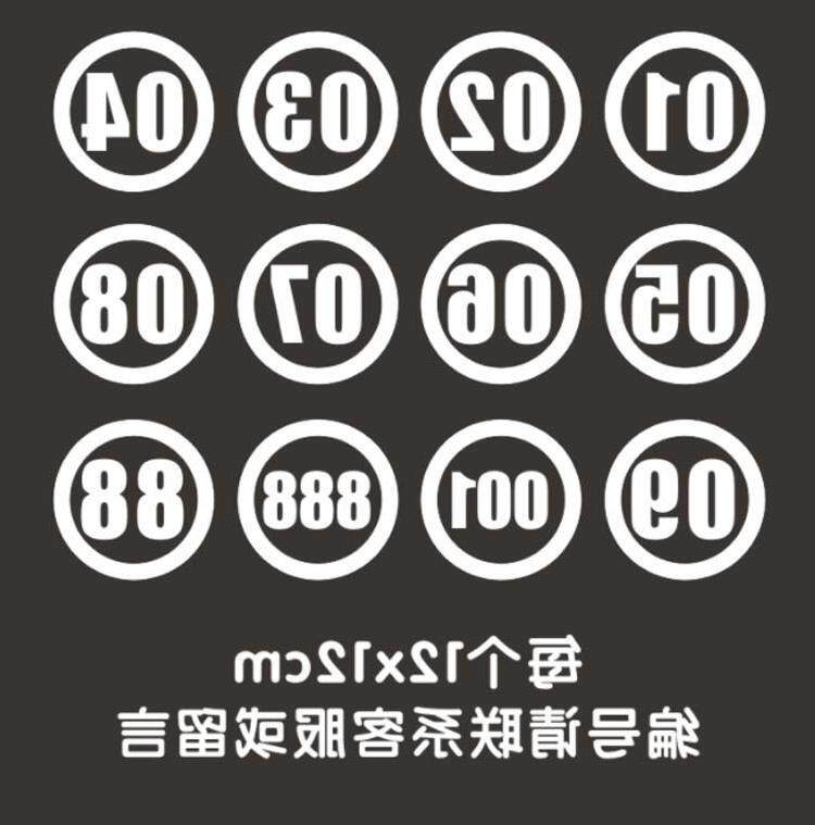 数字编号排号镂空反光贴纸车友会标自驾游车队婚车队车贴
